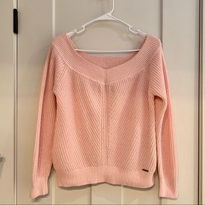 Light pink v-neck cropped sweater